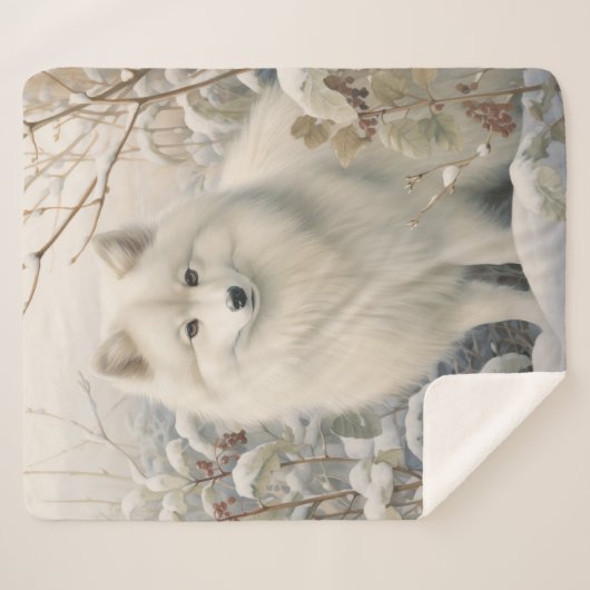 Mooie Amerikaanse Eskimo hond Sherpa Deken (Voorkant (horizontaal))