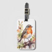 Mooie Amerikaanse Robin Bird Waterverf Bagagelabel (Voorkant (verticaal))
