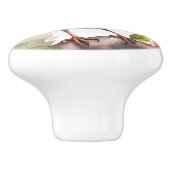 Mooie Amerikaanse Robin Bird Waterverf Keramische Knop (Zijkant)