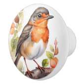 Mooie Amerikaanse Robin Bird Waterverf Keramische Knop (Rechts)