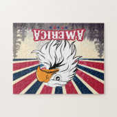 Mooie Amerikaanse vlag / Eagle Jigzaag Puzzle Legpuzzel (Horizontaal)
