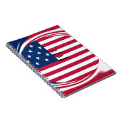 Mooie Amerikaanse vlag God zegene ons huis Notitieboek (Rechterzijde)