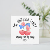 Mooie Amerikaanse vlag strik Persoonlijke naam Vak Kaart (Staand voorkant)