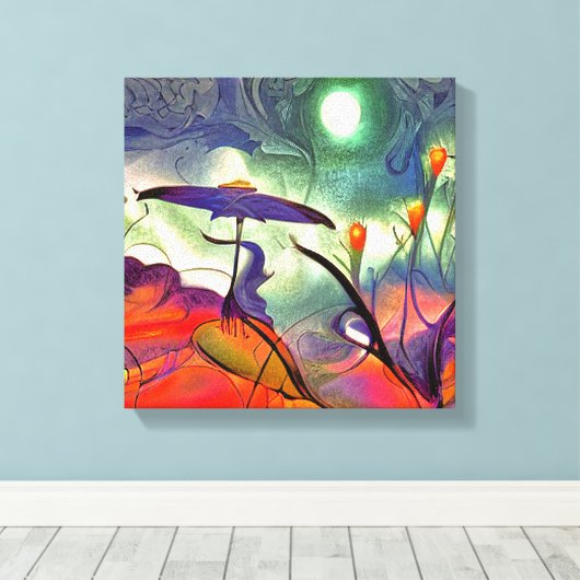 Mooie Amethist Paarse stretched canvas Print (Insitu (Houten vloer))