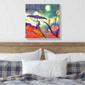 Mooie Amethist Paarse stretched canvas Print (Insitu (Slaapkamer))