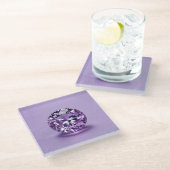 Mooie Amethist Square Glass Onderzetter (Schuin)