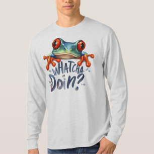 Mooie Amfibie Kikker Citaat Grafisch Lange Mouwen T-shirt