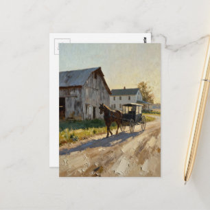 Mooie Amish Paard-en-wagen Briefkaart
