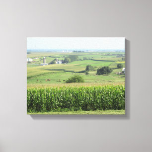 Mooie Amish Wisconsin Boerderij Schitterend Uitzic Canvas Afdruk