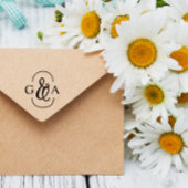 Mooie Ampersand 2 Initiaal Monogram Rubberstempel