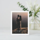 Mooie Ampersand Moderne Foto Save the Date Briefkaart (Staand voorkant)