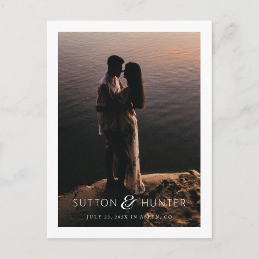 Mooie Ampersand Moderne Foto Save the Date Briefkaart (Voorkant)