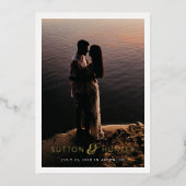 Mooie Ampersand Moderne Foto Save the Date Folie Uitnodiging (Voorkant)