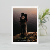 Mooie Ampersand Moderne Foto Save the Date Folie Uitnodiging (Staand Voorkant)