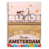 Mooie Amsterdam fietsreisposter. Notitieboek (Voorkant)