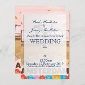 Mooie Amsterdam fietsreistoestel. Kaart (Voorkant / Achterkant)