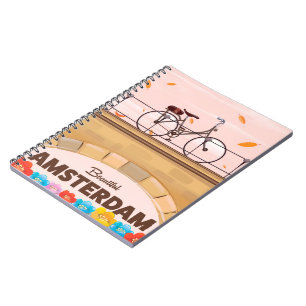 Mooie Amsterdam fietsreistoestel. Notitieboek