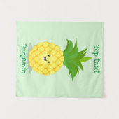 Mooie ananas cartoonillustratie wandkleed (Voorkant (horizontaal))