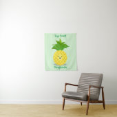 Mooie ananas cartoonillustratie wandkleed (In situ)