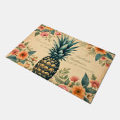 Mooie ananas Franse kalligrafie Deurmat (Schuin)