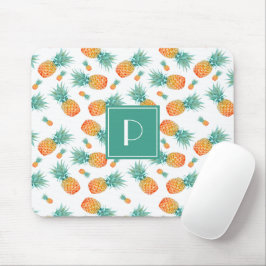 Mooie Ananas Fruit Patroon Monogram Muismat