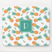 Mooie Ananas Fruit Patroon Monogram Muismat (Voorkant)
