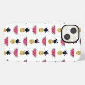 Mooie ananas & watermeloen Doodle-patroon iPhone Hoesje (Achterkant horizontaal)