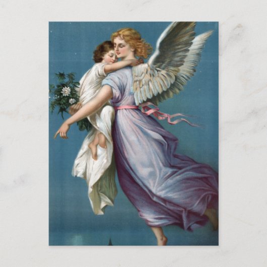 Mooie  Angel en Child Heavens Art Briefkaart (Voorkant)