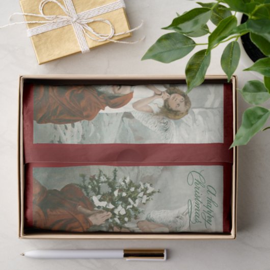 Mooie Angel en Santa Tissue Papier (Geschenk)