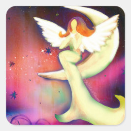 Mooie Angel Moon Stars Roze Paarse Stickers