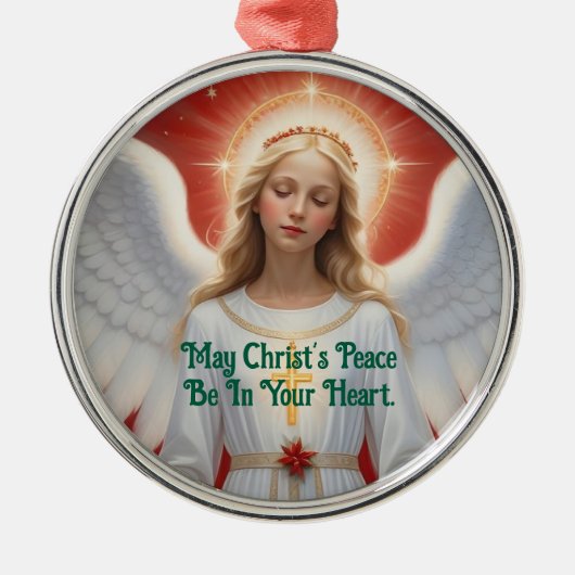 Mooie Angel ronde Ornament (Voorkant)