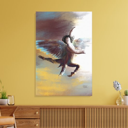 Mooie Angel schilderij Abstract - lavendel Canvas Afdruk (Insitu (Woonkamer))