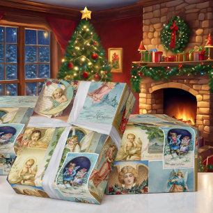 mooie Angels Victoriaans kerstkaarten Cadeaupapier