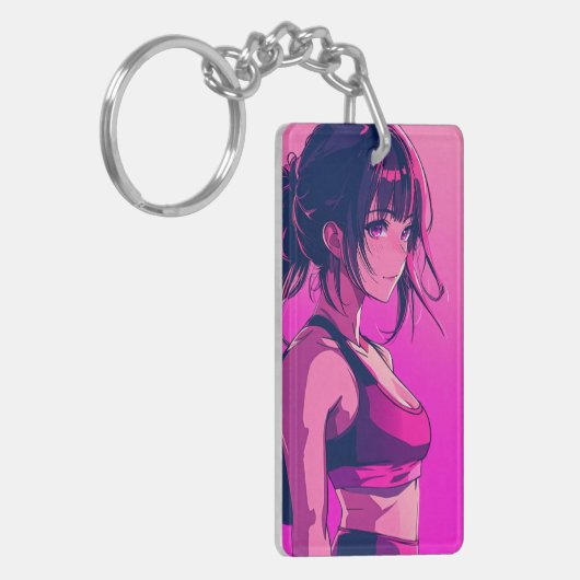 Mooie Anike meisje Sleutelhanger (Voorkant Links)