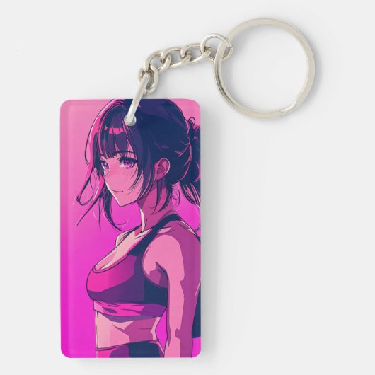 Mooie Anike meisje Sleutelhanger (achterkant)