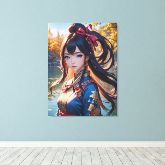 Mooie Anime Art Canvas Afdruk (Insitu (Houten vloer))