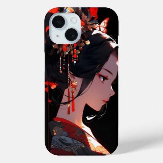Mooie Anime Geisha Case-Mate iPhone Case (Achterkant)