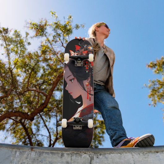 Mooie Anime Geisha Persoonlijk Skateboard (Buiten 1)