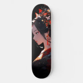 Mooie Anime Geisha Persoonlijk Skateboard (Voorkant)