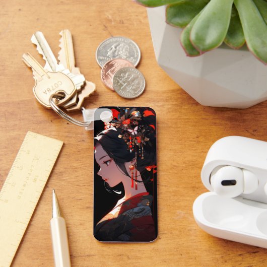 Mooie Anime Geisha Sleutelhanger (Bureau)