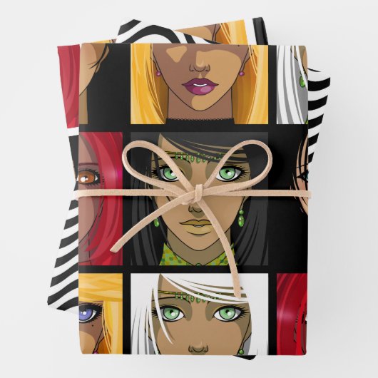 Mooie Anime Girls Inpakpapier Vel (In situ)