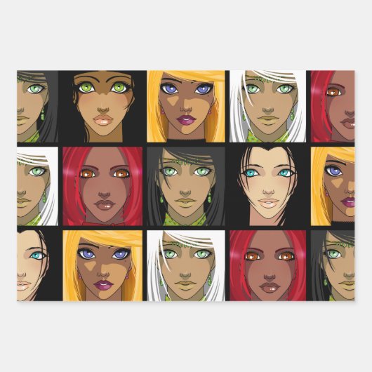 Mooie Anime Girls Inpakpapier Vel (Voorkant)