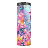 Mooie anime meisje en bloemen thermosbeker (Achterkant)