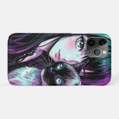 Mooie Anime Meisje en Siamese Kat Case-Mate iPhone Case (Achterkant (horizontaal))
