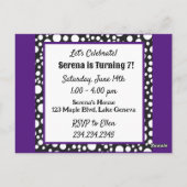 Mooie Anime Meisje met Paars Haar en Ogen Verjaard Briefkaart (Achterkant)