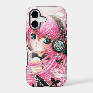 Mooie anime meisje met vlinders