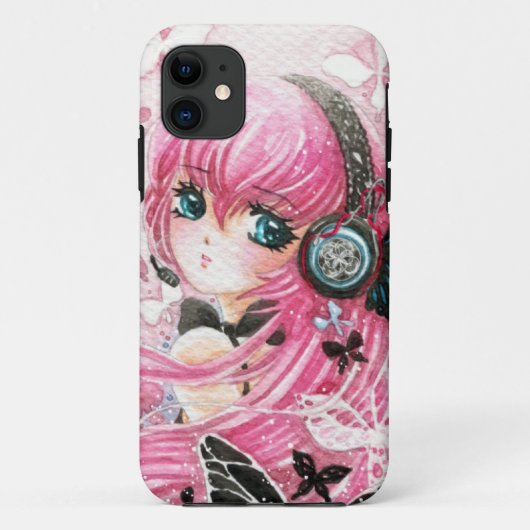Mooie anime meisje met vlinders Case-Mate iPhone case (Achterkant)