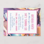 Mooie Anime Meisje op Bowling Verjaardagsfeestje Briefkaart (Achterkant)