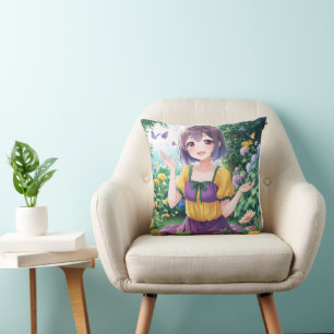 Mooie Anime Meisje Worp Kussen