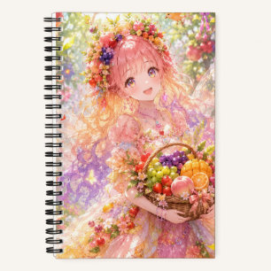 Mooie Anime Prinses Spiraal Schetsboek Notitieboek